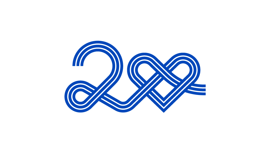 GNV anniversary logo blu su bianco